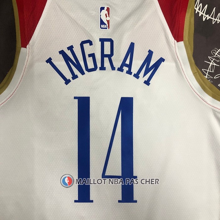 Maillot New Orleans Pelicans Brandon Ingram NO 14 Ville 2020-21 Blanc